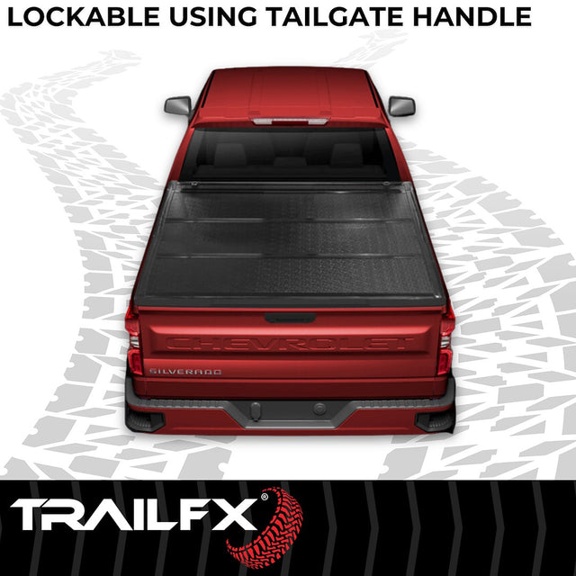 Product of TrailFX TFX Standard Flush Tri-Fold Hard Folding TFX1533 Tonneau Cover 