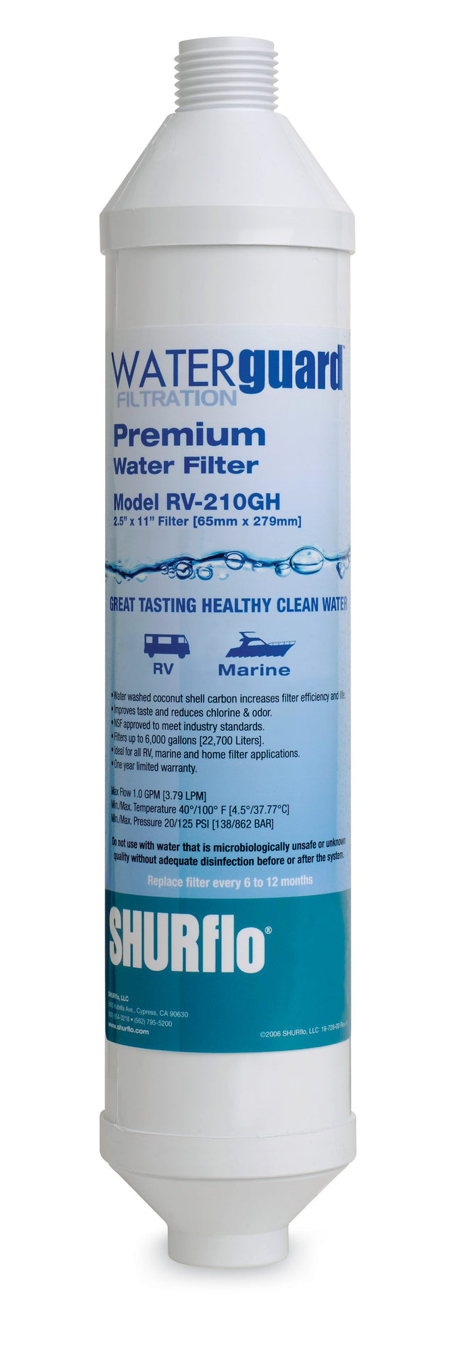 Shurflo Rv-210gh-Kdf-A Fresh Water Filter||rv-210gh-Kdf-A.Jpg||85||s6frv210ghkdf||1180858