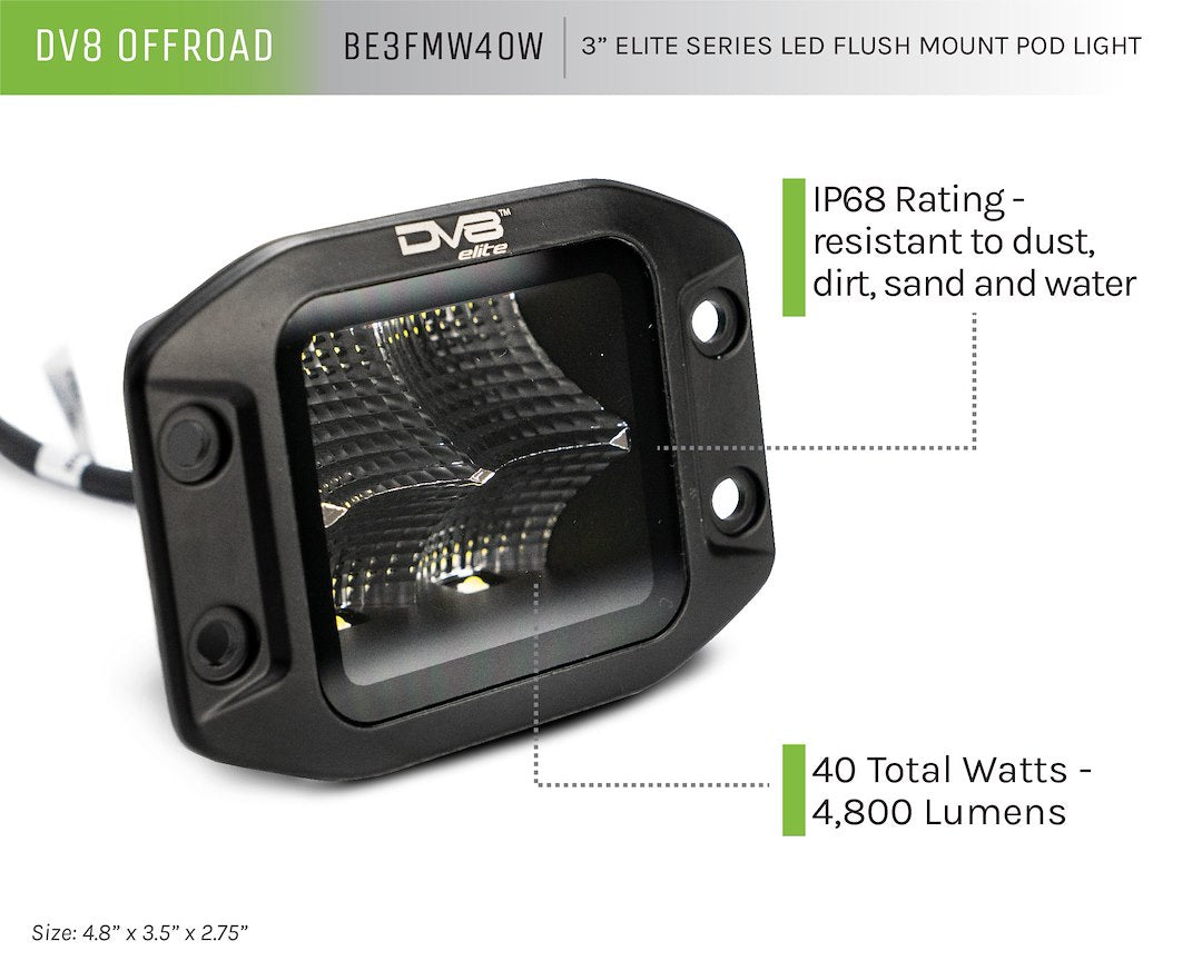 Product of DV8 Offroad BE3FMW40W Driving/ Fog Light 