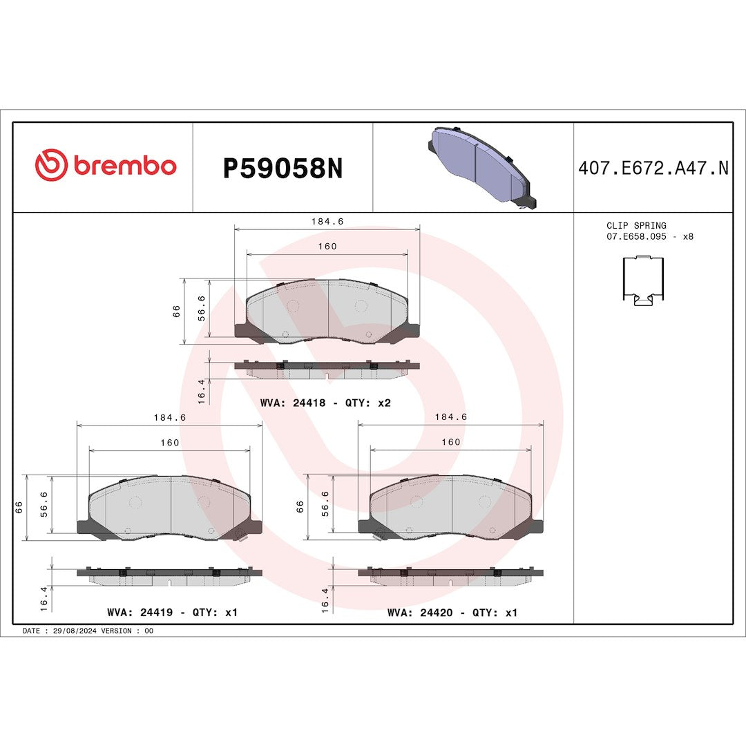 Brembo P59058n Brake Pad||p59058n_Drw.Jpg||91||brmp59058n||1753870