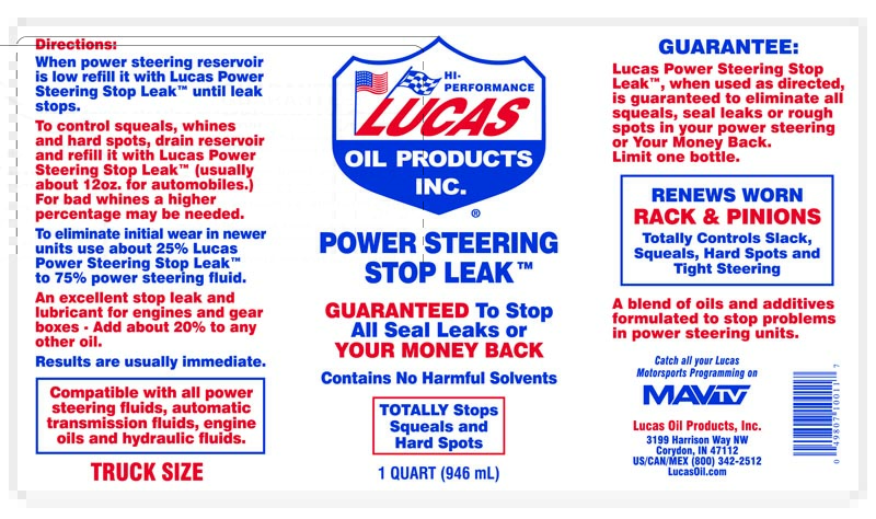 Product of Lucas Oil 10011 Power Steering Fluid