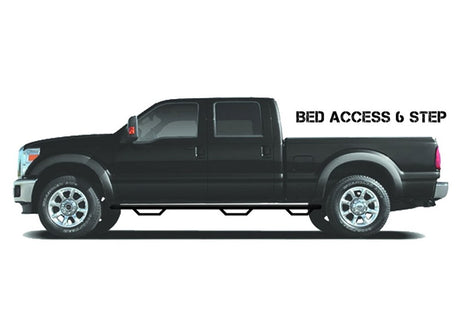 Product of N-Fab F17124CC-6 Black Gloss Powder Coated Round Nerf Bar - Truck Wheel To Wheel 