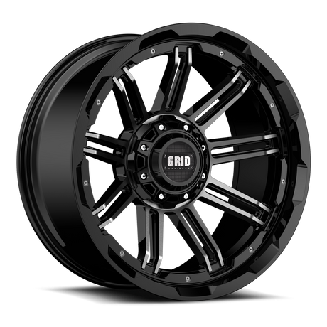 Product of Grid Wheels 18x9 Black With Natural Lip Wheel - 6x5.31 Bolt Pattern 