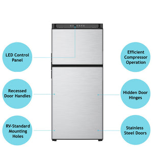 Product of Norcold 8 Cubic Feet Dual Compartment 2 Door Refrigerator With Freezer , Black 