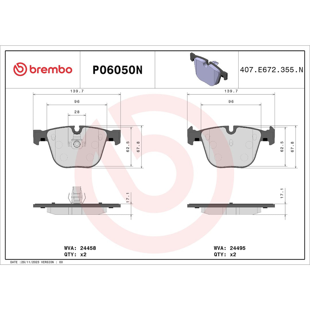 Brembo P06050n Brake Pad||p06050n_Drw.Jpg||87||brmp06050n||1754808