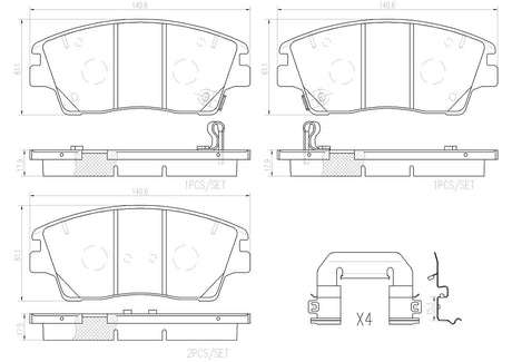Product of Brembo P30096N Brake Pad - Set Of 4 