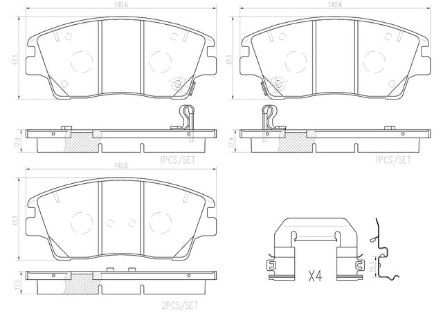 Product of Brembo P30096N Brake Pad - Set Of 4 