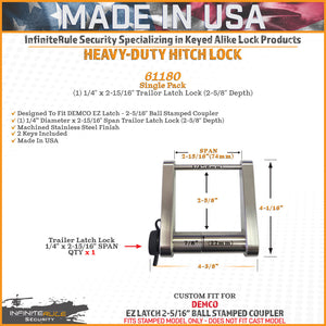 Infiniterule 61180-S Trailer Hitch Lock||61180-S_2.Jpg||87||inf61180s||2254483