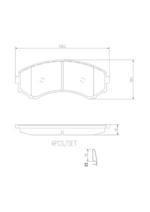 Product of Brembo P54029N Brake Pad - Set Of 4 