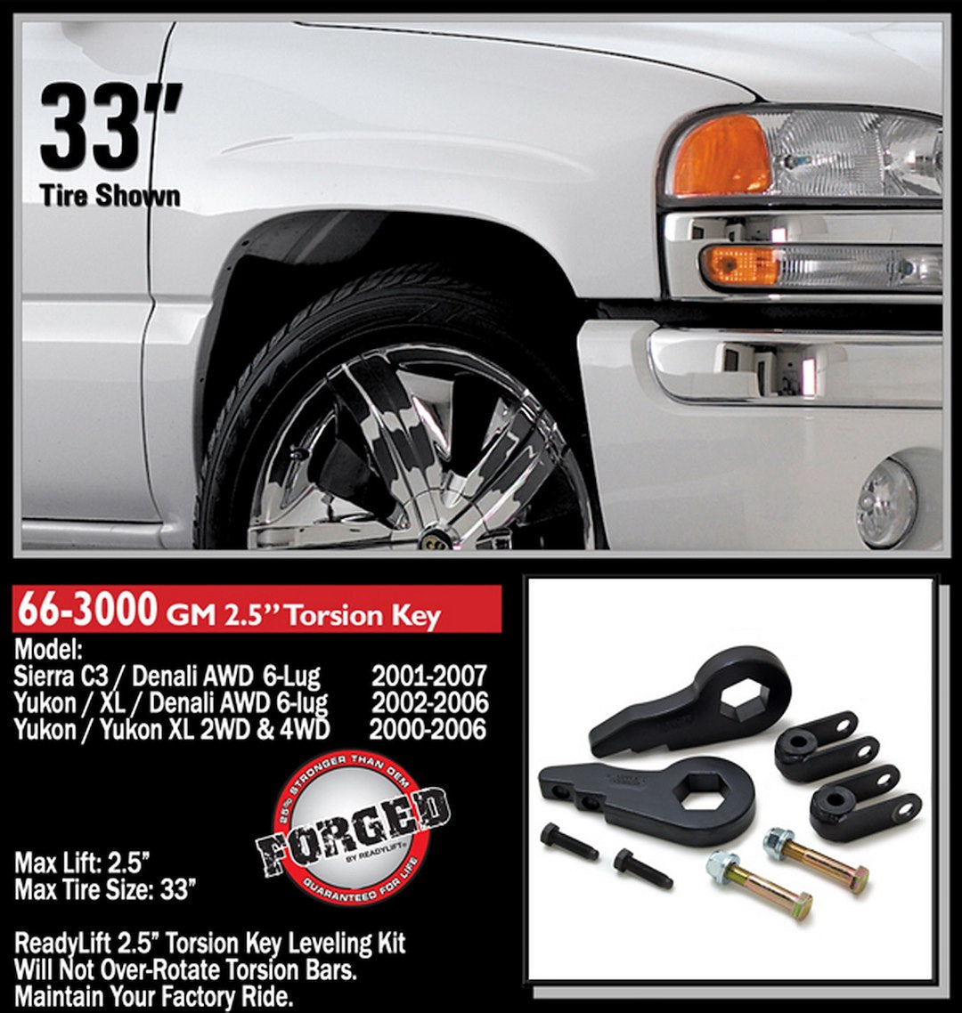 Product of ReadyLIFT 66-3000 Leveling Kit Suspension 1-1/2 To 2-1/2 Inch Lift Torsion Bar Key 