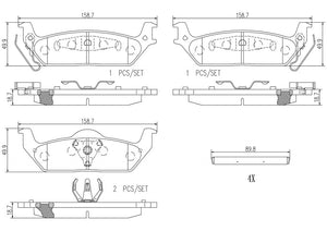 Product of Brembo P56091N Brake Pad - Set Of 4 