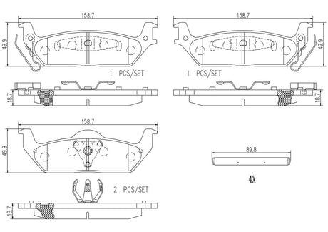 Product of Brembo P56091N Brake Pad - Set Of 4 