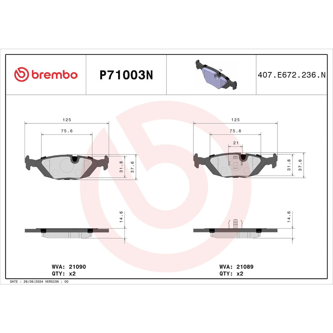 Brembo P71003n Brake Pad||p71003n_Drw.Jpg||87||brmp71003n||1753962