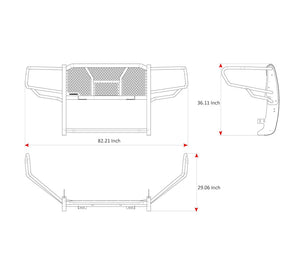 Product of Black Horse Offroad RU-DORA19-B-PLR Grille Guard  