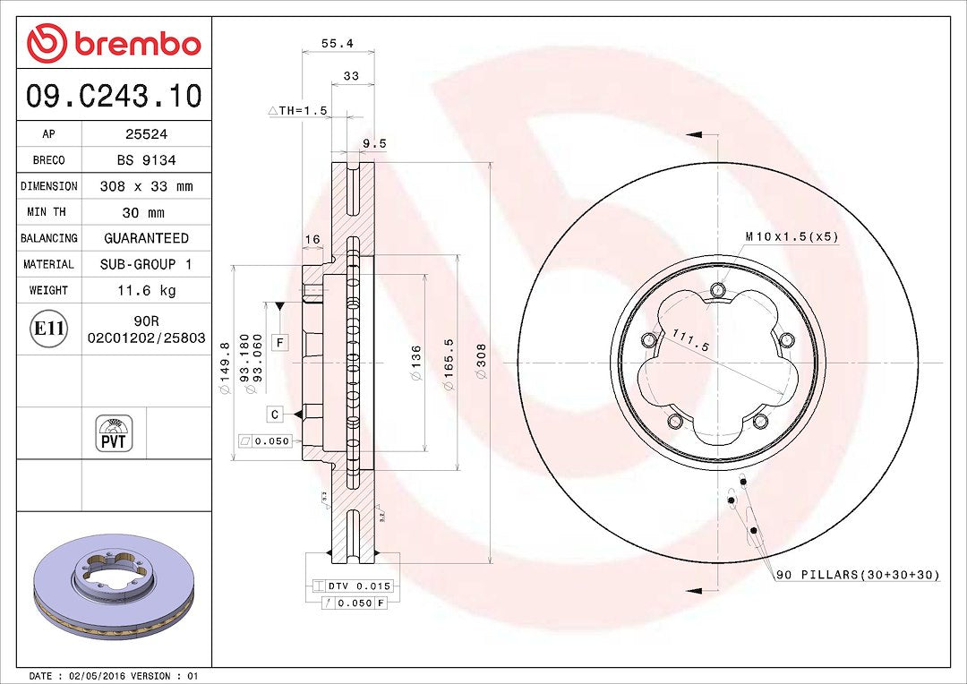 Brembo 09c24310c02 Brake Rotor||09c24310c02_4.Jpg||89||brm09c24310||1684275