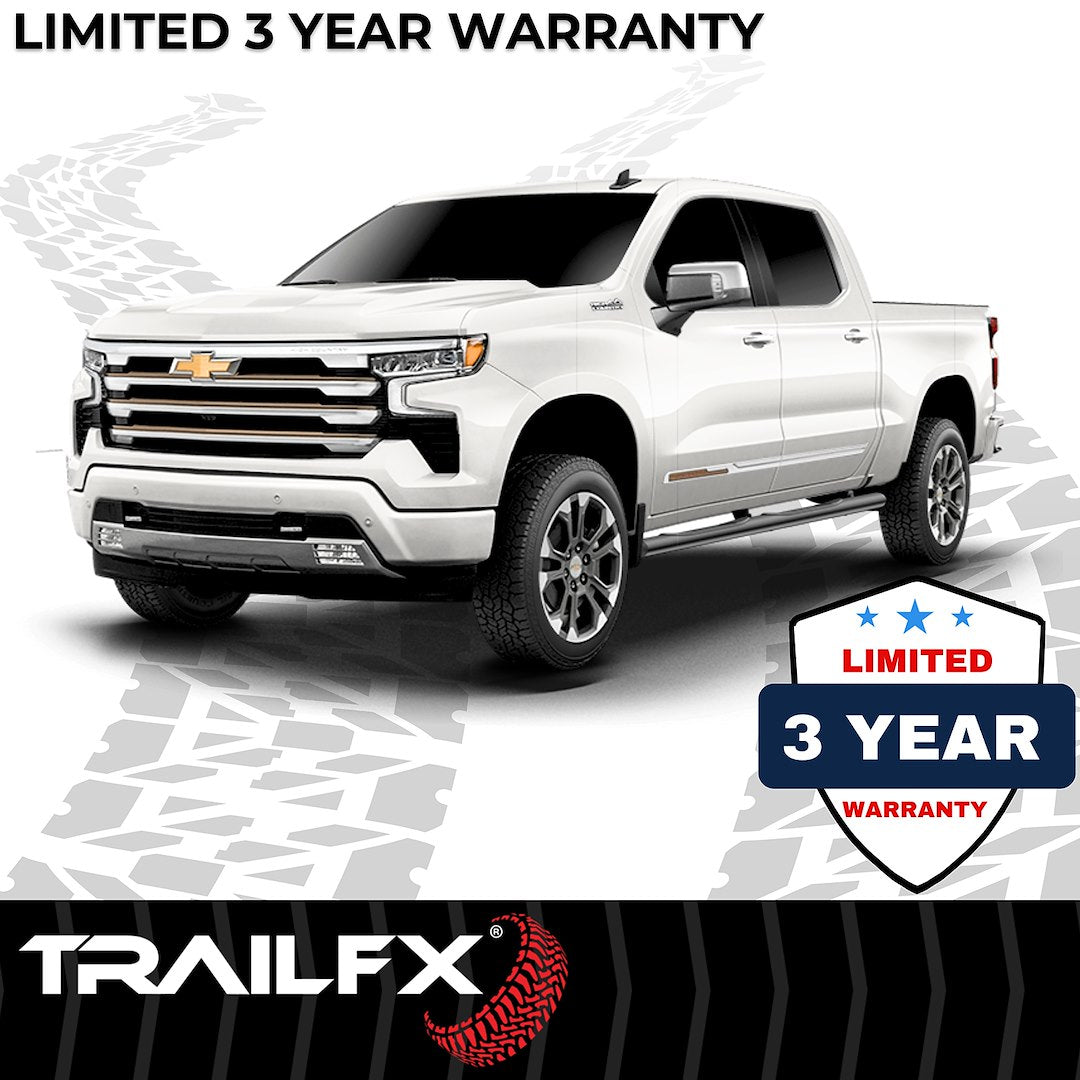 Product of TrailFX A1547B TFX 4" Oval Tube Side Steps Nerf Bar With Surface Steps 