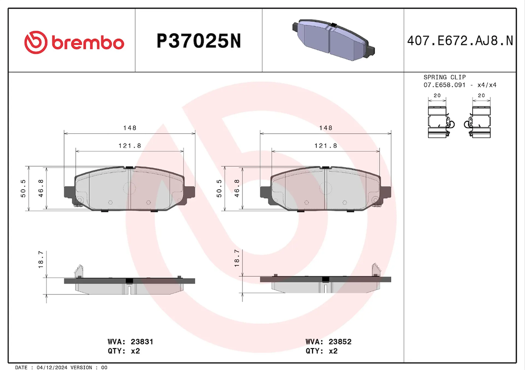 Brembo P37025n Brake Pad||p37025n_2.Png||87||brmp37025n||2104619