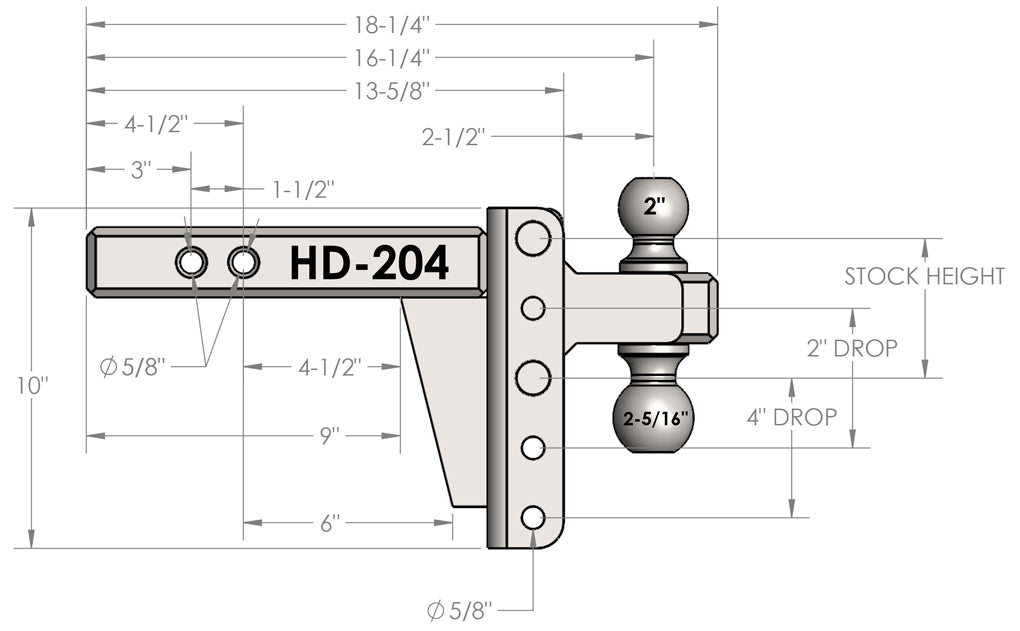 Product of Bulletproof Hitches HD204 2 Inch Receiver Trailer Hitch Ball Mount 