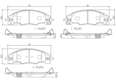 Product of Brembo P24163N Brake Pad - Set Of 4 