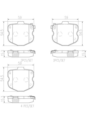 Product of Brembo P10066N Brake Pad - Set Of 4 