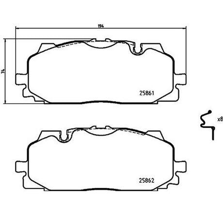Product of Brembo P85165 Brake Pad - Set Of 4 