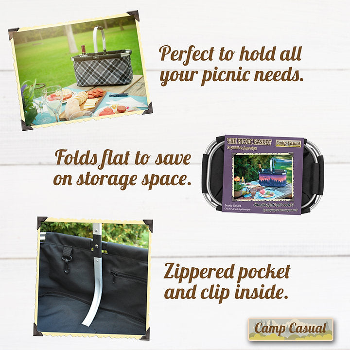Camp Casual Cc-010gpb Picnic Basket||cc-010gpb_R.Jpg||88||c4gcc010gpb||903399