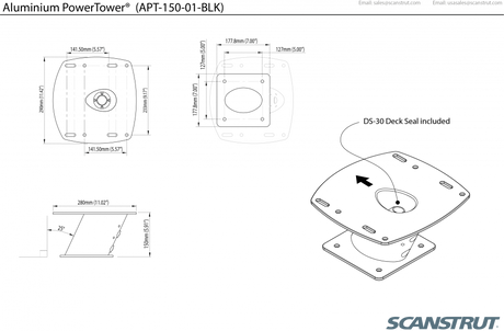 Product of Scanstrut Apt-150-01-Blk Radar Antenna Mount