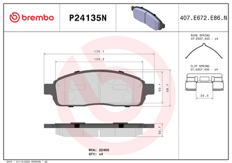 Brembo P24135n Brake Pad||p24135n_1.Png||86||brmp24135n||2104560