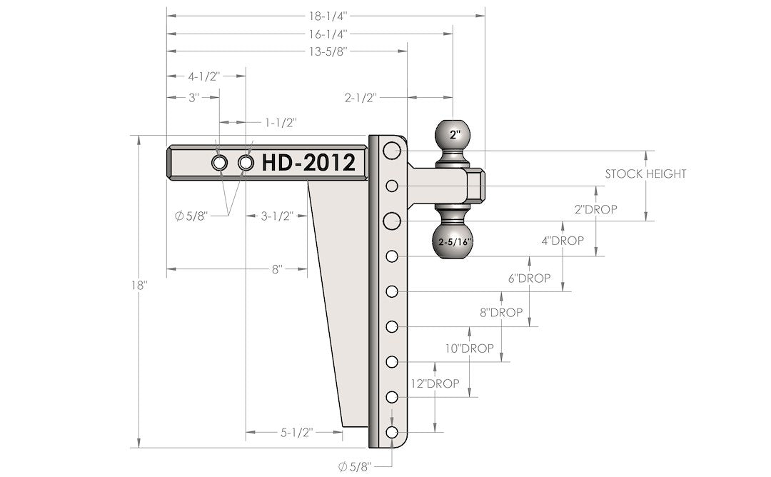 Product of Bulletproof Hitches HD2012 2 Inch Receiver Trailer Hitch Ball Mount 