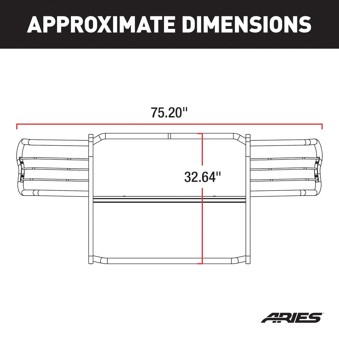 Product of Aries 2066 Grille Guard 1-Piece Black Semi Gloss Powder Coated 