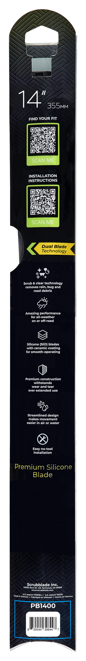 Scrubblade Be1400 Windshield Wiper Blade||||87||scrbe1400||1918697