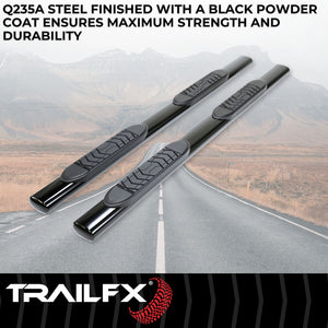 Product of TrailFX A7002B TFX 5" Oval Straight Side Bars Nerf Bar With Surface Steps 
