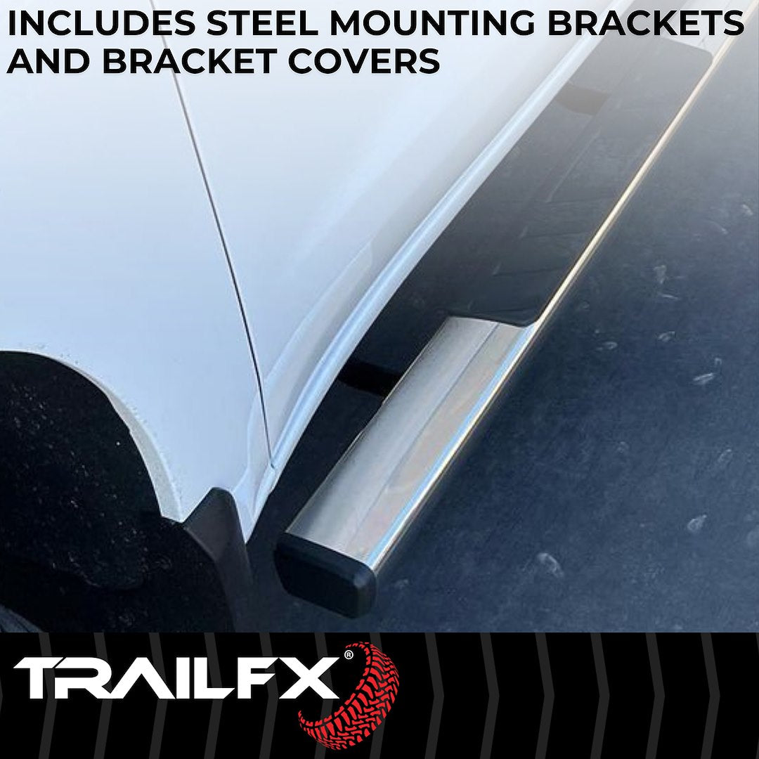 Product of TrailFX A4001S TFX 4" Trapezoid Side Steps Nerf Bar With Surface Steps 