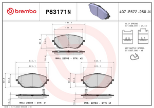 Brembo P83171n Brake Pad||p83171n_1.Png||86||brmp83171n||2104693