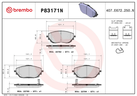 Brembo P83171n Brake Pad||p83171n_1.Png||86||brmp83171n||2104693