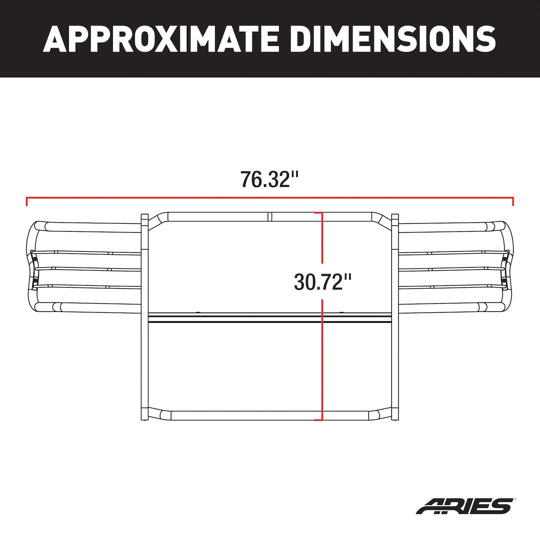 Product of Aries 3056 Grille Guard 1-Piece Black Semi Gloss Powder Coated 