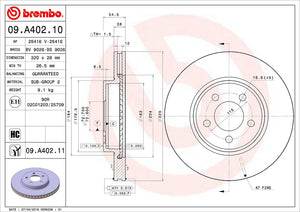 Product of Brembo 09A40211C02 Vented 1 Piece Brake Rotor 