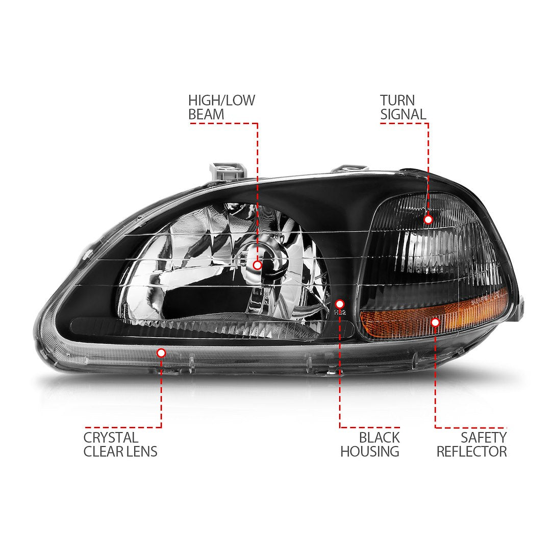 Anzo Usa 121067 Headlight Assembly||||90||a1r121067||2002005