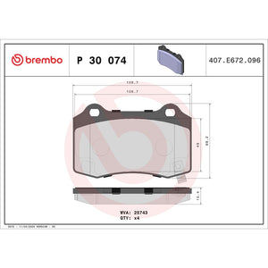 Brembo P30074 Brake Pad||p30074_Drw.Jpg||88||brmp30074||1753017
