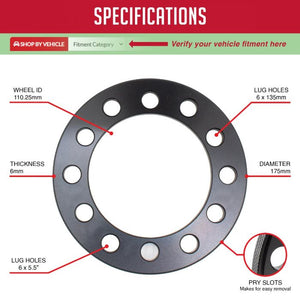 Coyote Wheel Accessories 6550/135-6-110 Wheel Spacer||6550135-6-110_5.Jpg||90||rev5501356110||2218821