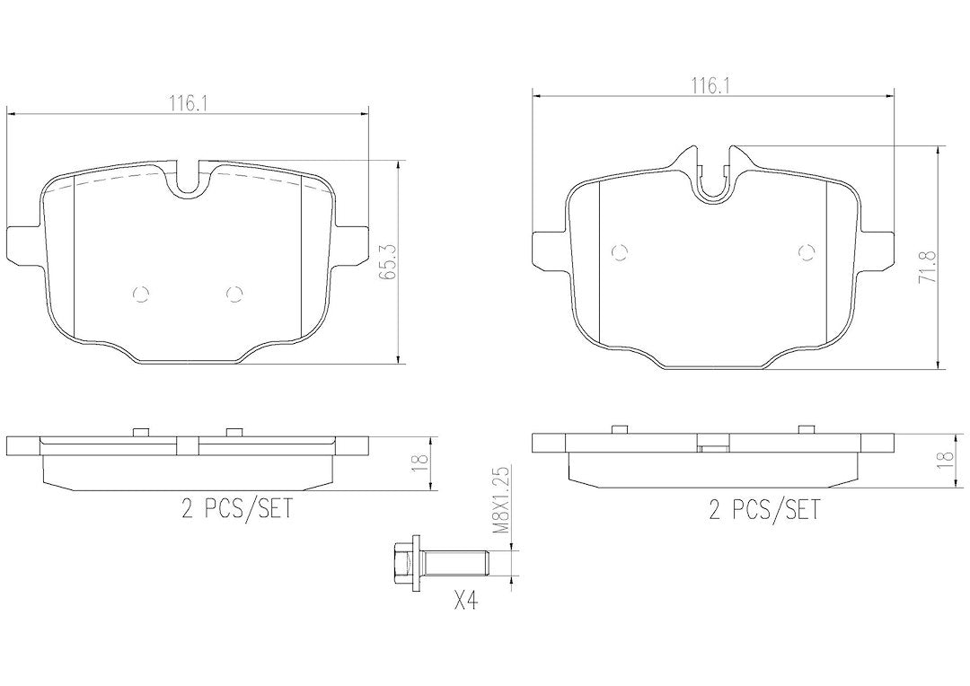 Product of Brembo P06061N Brake Pad - Set Of 4 
