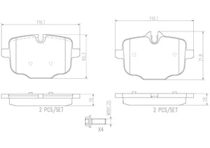 Product of Brembo P06061N Brake Pad - Set Of 4 