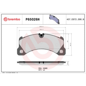 Brembo P65026n Brake Pad||||91||brmp65026n||2009065