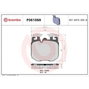 Brembo P06106n Brake Pad||p06106n_Drw.Jpg||91||brmp06106n||1752566