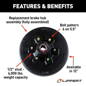 Lippert Components 814202 Trailer Brake Hub Assembly||814202_2.Jpg||87||m6v814202||870593