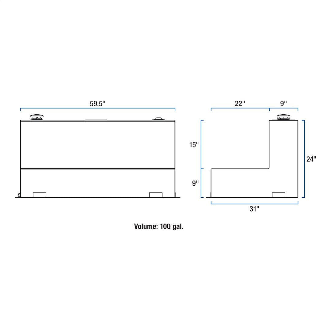 Product of UWS ST-100-L-W Diesel Liquid Transfer Tank 100 Gallon L-Shape 