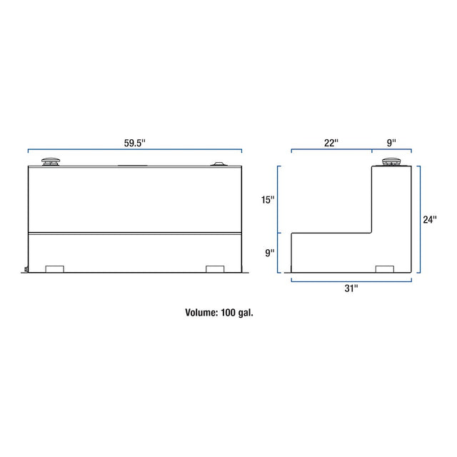 Product of UWS ST-100-L-W Diesel Liquid Transfer Tank 100 Gallon L-Shape 