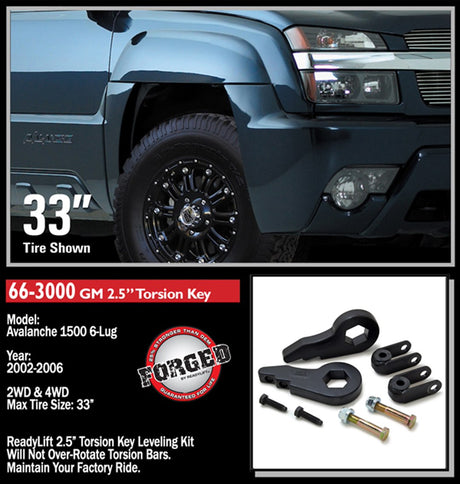 Product of ReadyLIFT 66-3000 Leveling Kit Suspension 1-1/2 To 2-1/2 Inch Lift Torsion Bar Key 