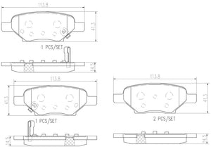 Product of Brembo P10062N Brake Pad - Set Of 4 