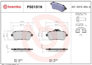 Brembo P50101n Brake Pad||p50101n_2.Jpg||86||brmp50101n||2091601